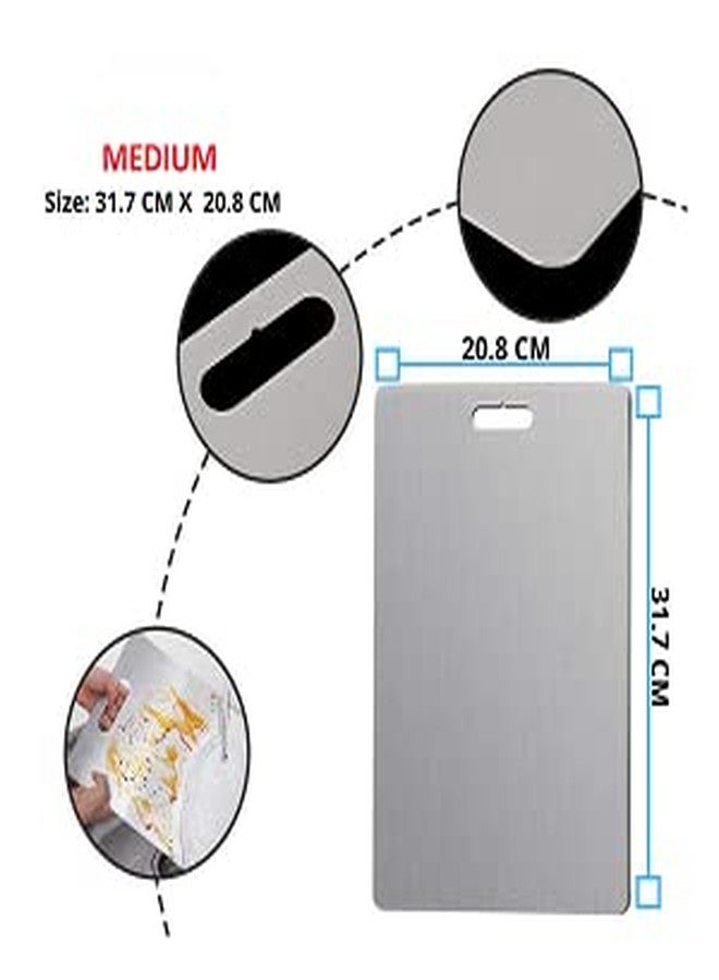 Kitchenwell Fully Stainless Steel Cutting Board Metal Board for Home Cutting Board for Fruit, Vegetable,Bread & Meat Durable Safe & Heavy Duty(Medium - 31 cm x 21 cm) - Image 4